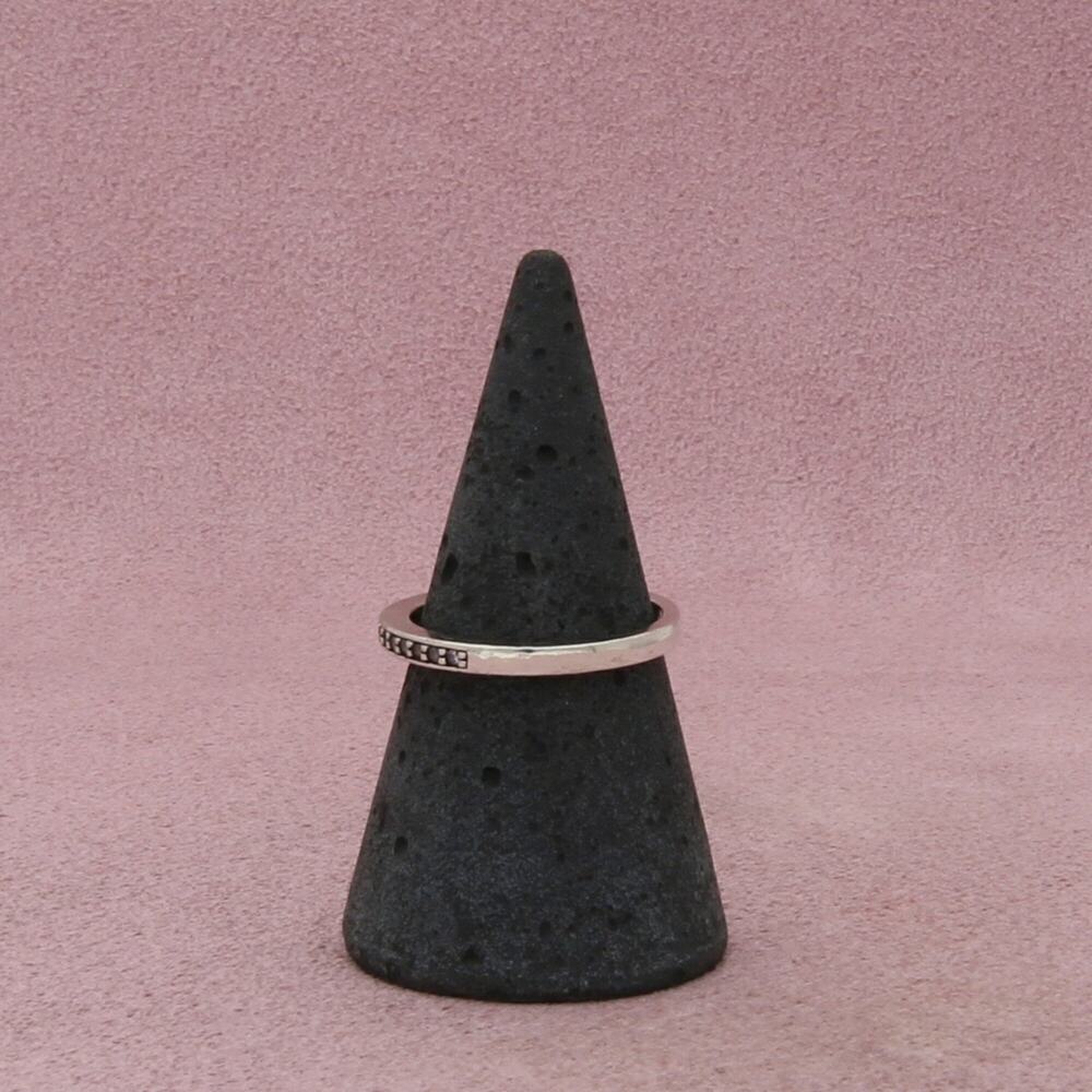 sterling silver dainty cz stack band ring size 7 - Picture 2 of 3